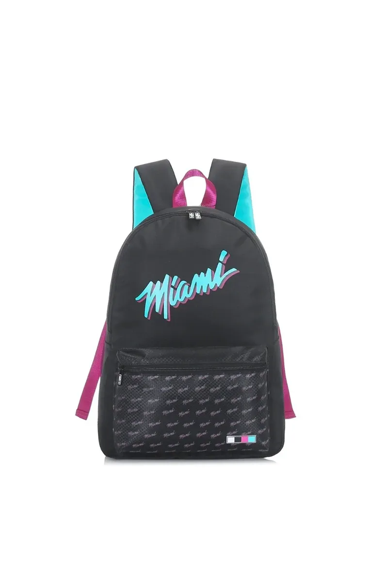 Mochila Miami Heat Nba Negro Aqua, color negro