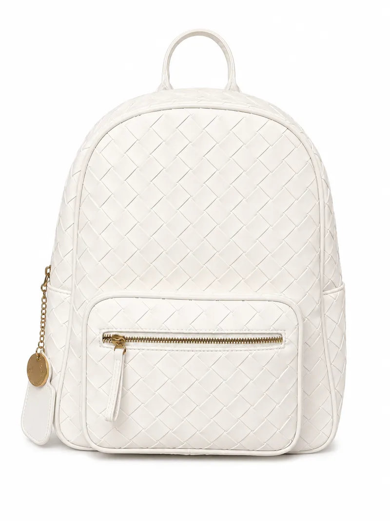 Mochila Urbana Llavero Corazon Blanco, color blanco
