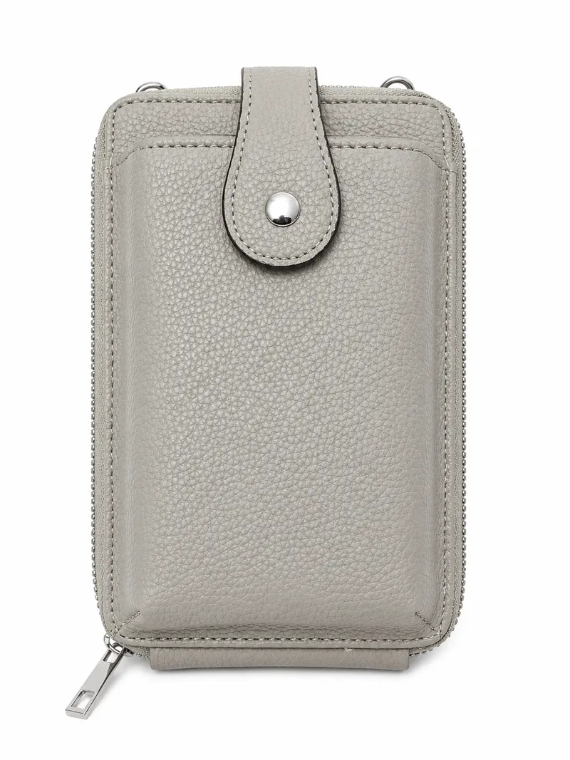 Porta Celular Con Correa Gris, color gris