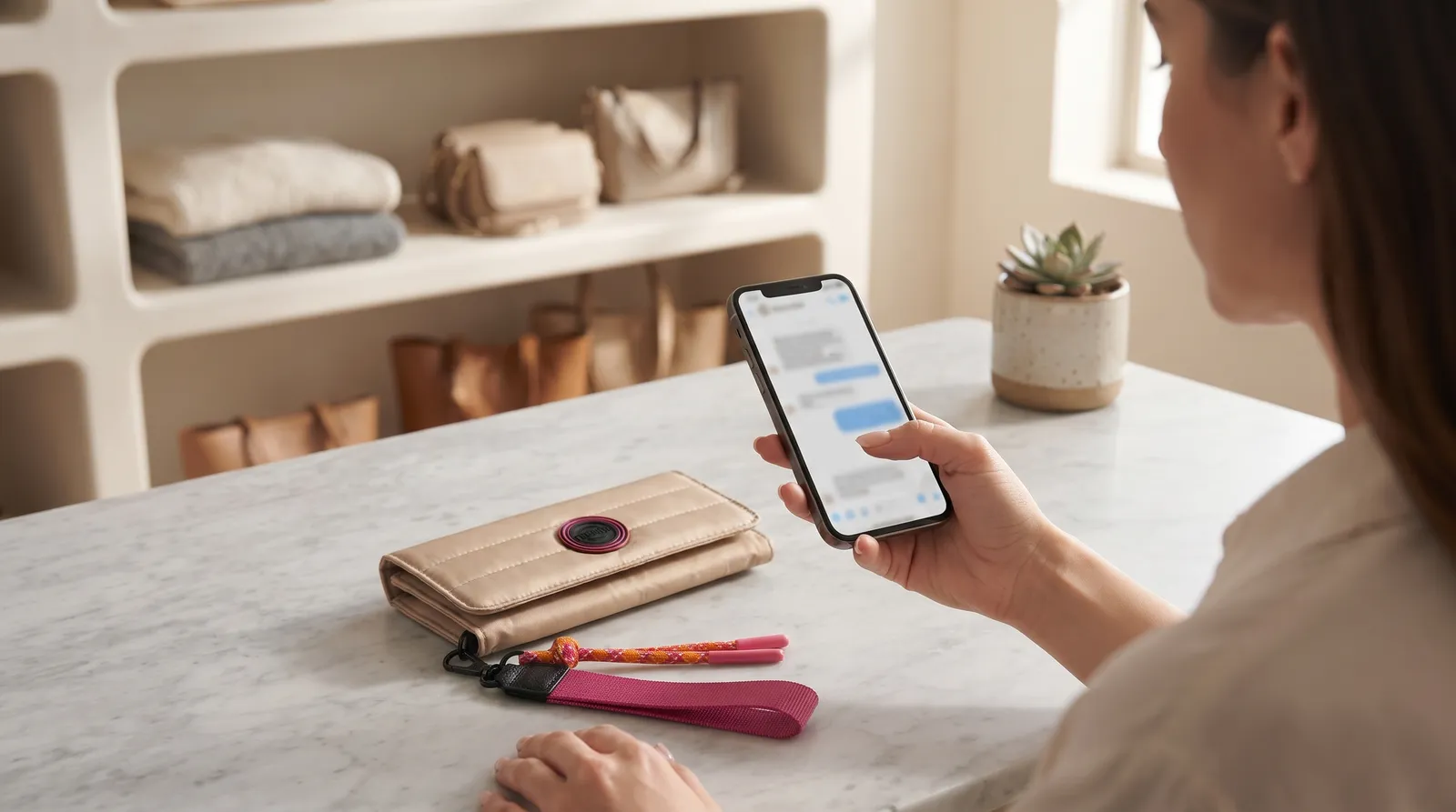 Atención de Amapola: accesorios sobre la mesa y una conversación en el teléfono